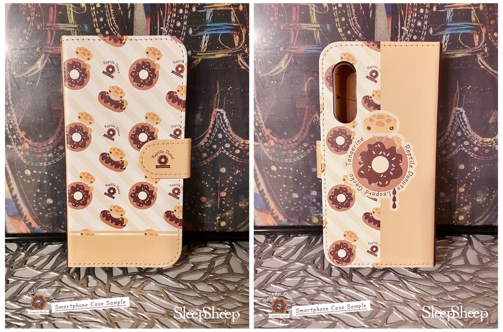 【手帳型スマホケース】Reptile Donuts