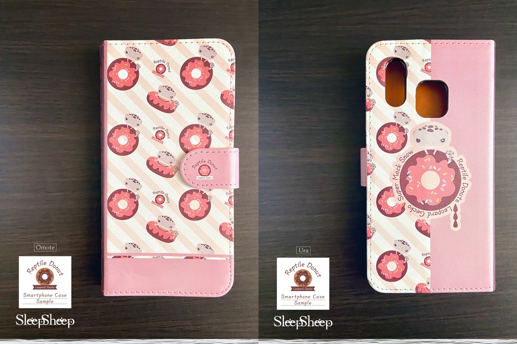 【手帳型スマホケース】Reptile Donuts