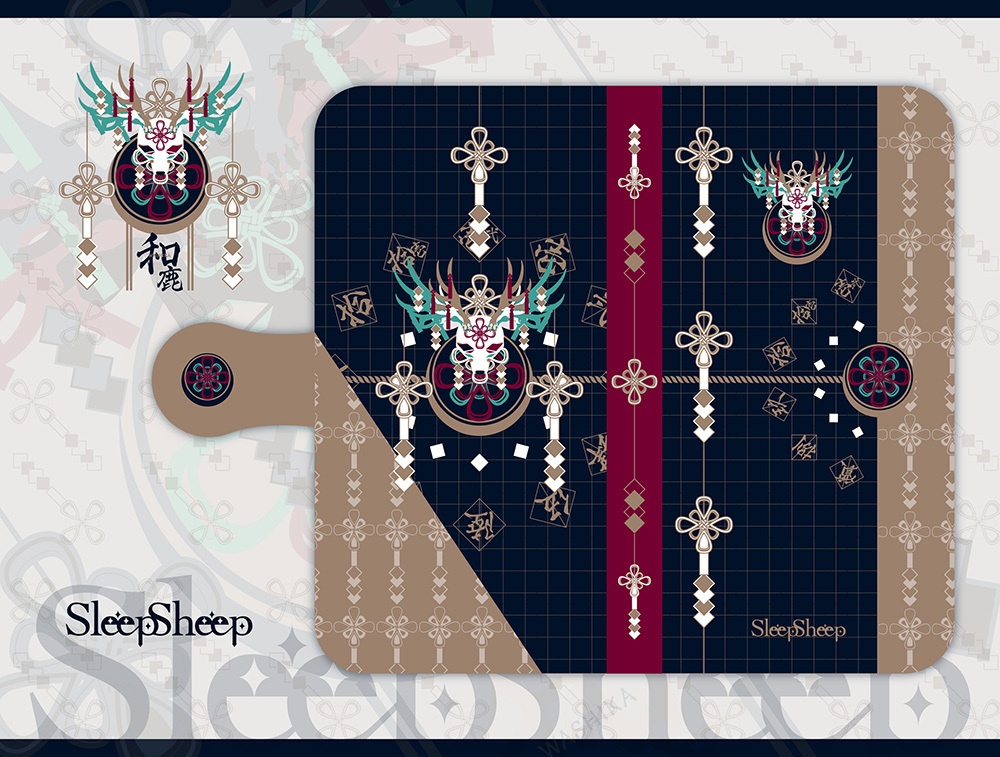 【手帳型ケース】和鹿