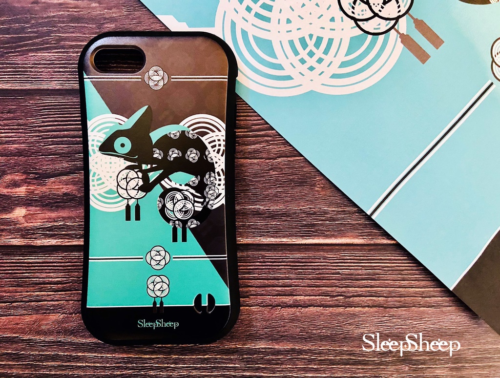 【スマホケース・グリップ型】和避役(カメレオン)