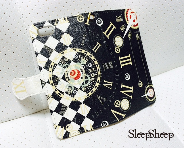 【手帳型ケース】スチームパンクシリーズ(モノクロタイプ)