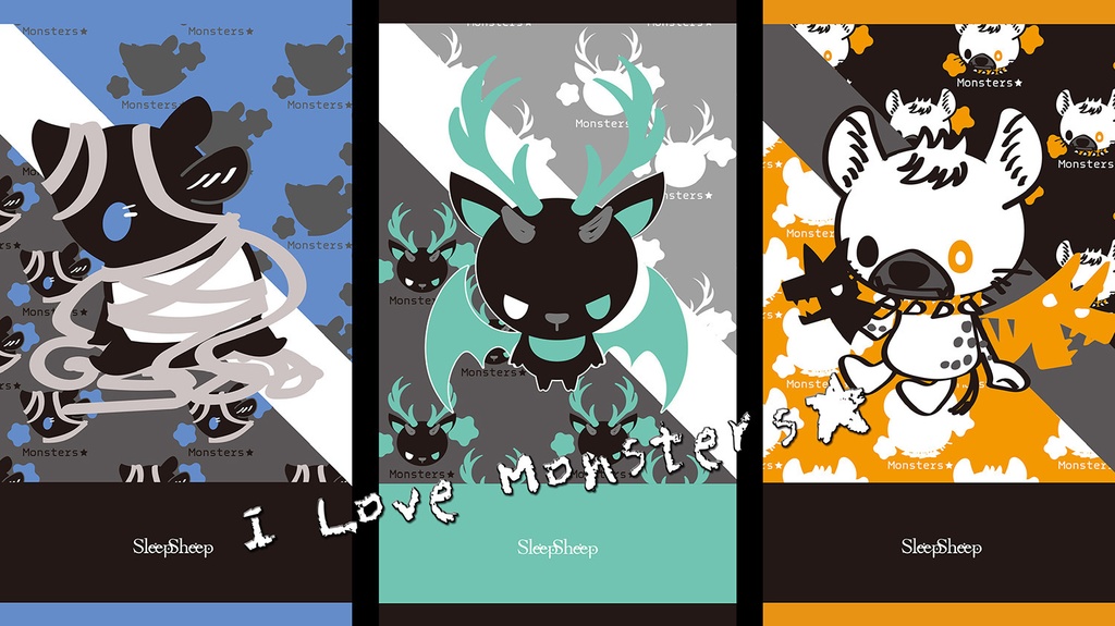 〈スマホケース・強化ガラス製〉Monsters★