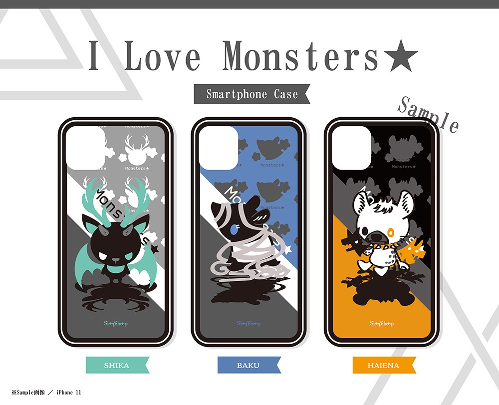 〈スマホケース・強化ガラス製〉Monsters★01
