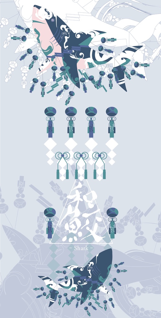 〈スマホケース・グリップ型〉和鮫_碧