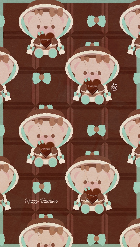 〈スマホケース・グリップ型〉Chocolate Bear