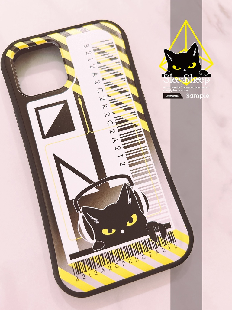 〈スマホケース・グリップ型〉黒猫