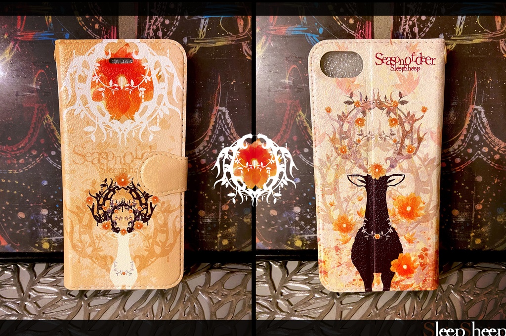 【手帳型ケース】四季鹿シリーズ