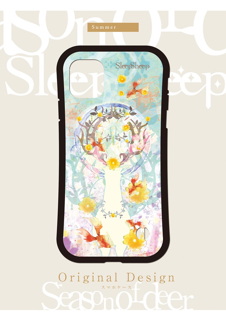 〈スマホケース・グリップ型〉四季鹿シリーズ