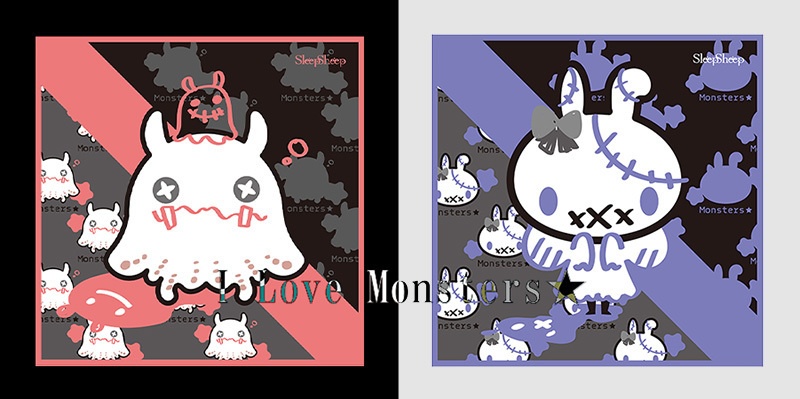 〈スマホケース・強化ガラス製〉Monsters★02