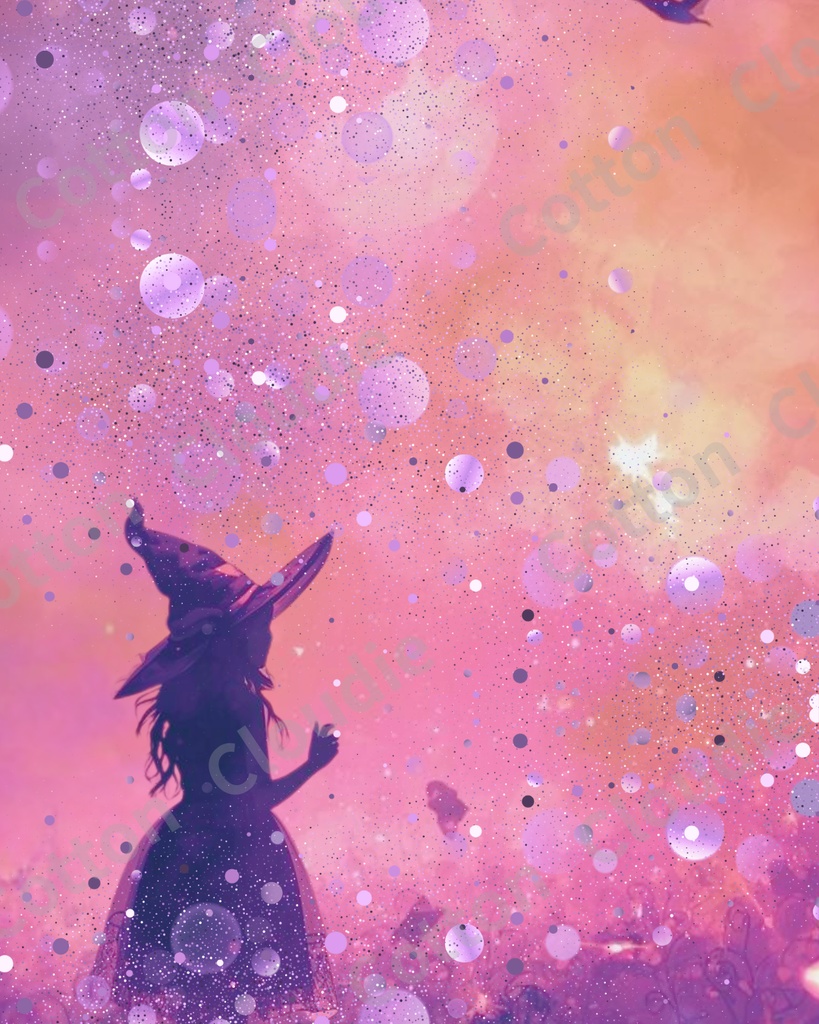 スマホ壁紙|待ち受け |PC壁紙|デジタルポスター|紫色の魔法【Cotton Cloudie】