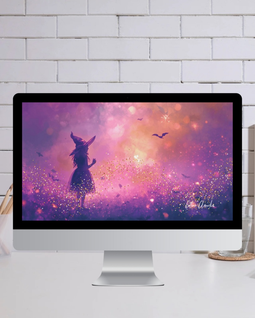 スマホ壁紙|待ち受け |PC壁紙|デジタルポスター|紫色の魔法【Cotton Cloudie】