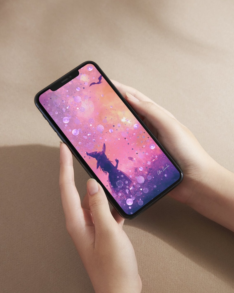 スマホ壁紙|待ち受け |PC壁紙|デジタルポスター|紫色の魔法【Cotton Cloudie】