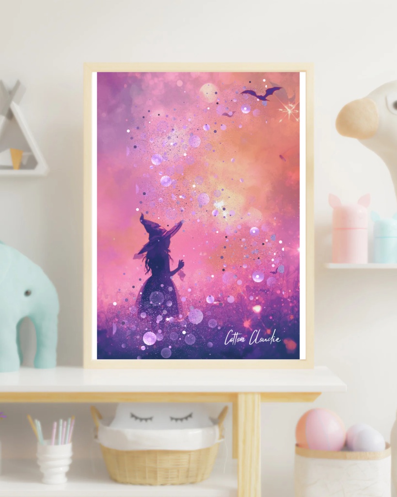 スマホ壁紙|待ち受け |PC壁紙|デジタルポスター|紫色の魔法【Cotton Cloudie】