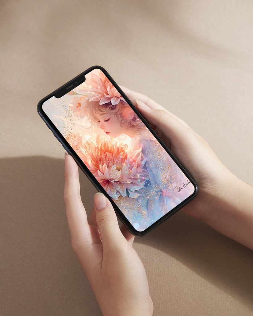 【Cotton Cloudie】花の祝福|花・幻想的・女の子・おしゃれ|スマホ壁紙|待ち受け 他