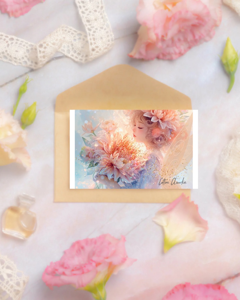 【Cotton Cloudie】花の祝福|花・幻想的・女の子・おしゃれ|スマホ壁紙|待ち受け 他