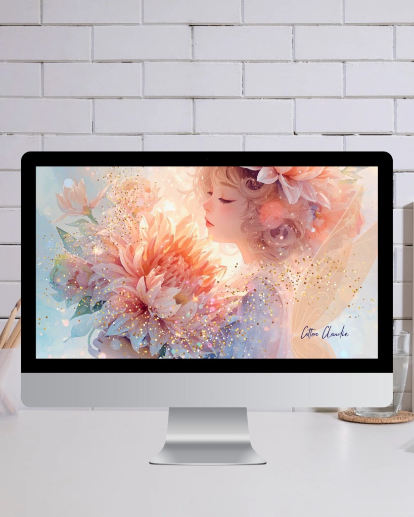 【Cotton Cloudie】花の祝福|花・幻想的・女の子・おしゃれ|スマホ壁紙|待ち受け 他