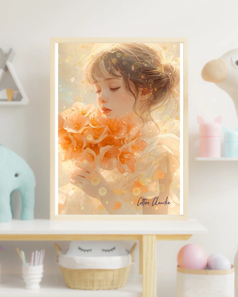 【Cotton Cloudie】光の調べ|花・夕日・女の子・おしゃれ|スマホ壁紙|待ち受け 他