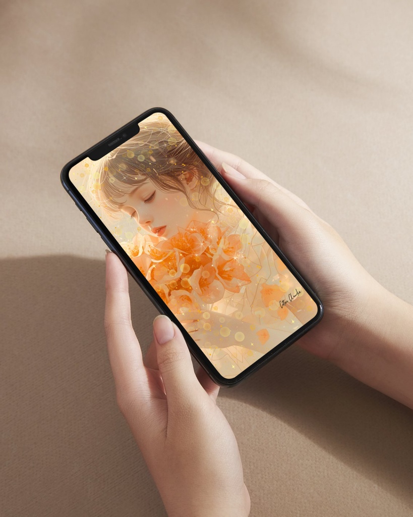 【Cotton Cloudie】光の調べ|花・夕日・女の子・おしゃれ|スマホ壁紙|待ち受け 他