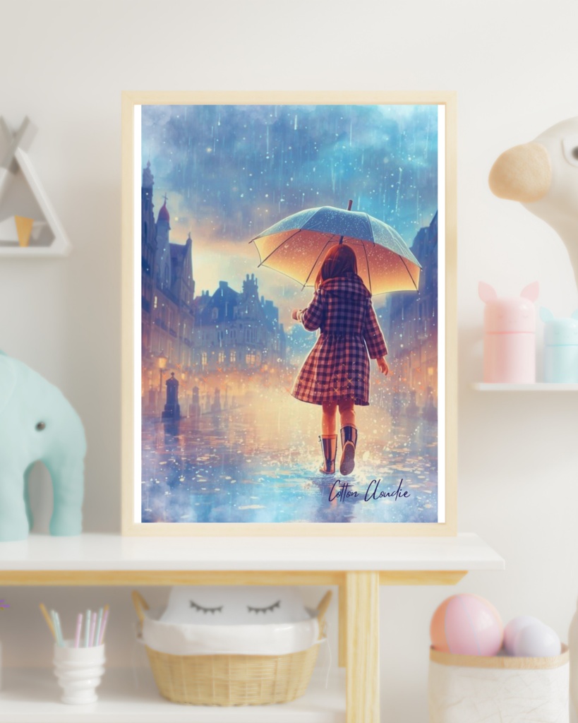 【Cotton Cloudie】雨の日のファンタジー|雨・女の子・おしゃれ|スマホ壁紙|待ち受け 他