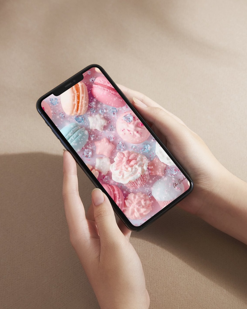 【Cotton Cloudie】ジュエルマカロン|パステル・マカロン・かわいい|スマホ壁紙|待ち受け 他