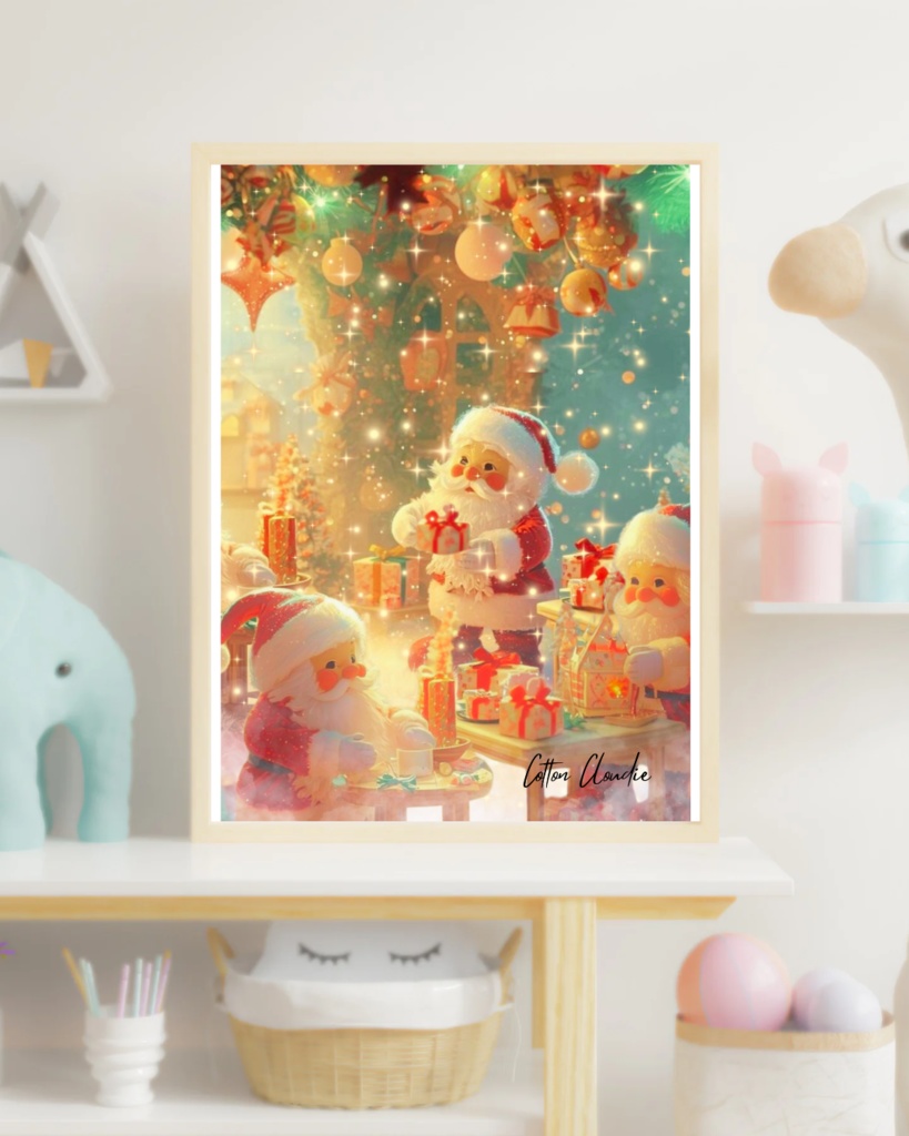 【Cotton Cloudie】サンタ工房のクリスマス|幻想的・かわいい|スマホ壁紙|待ち受け 他【クリスマス限定】