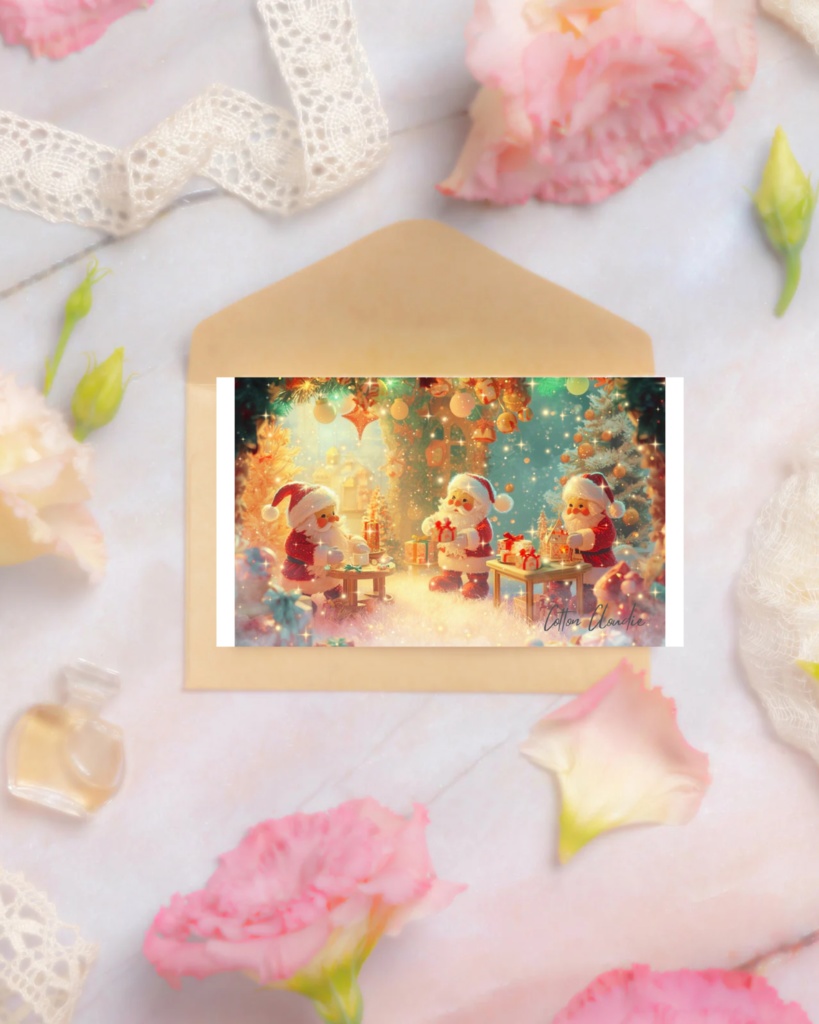 【Cotton Cloudie】サンタ工房のクリスマス|幻想的・かわいい|スマホ壁紙|待ち受け 他【クリスマス限定】