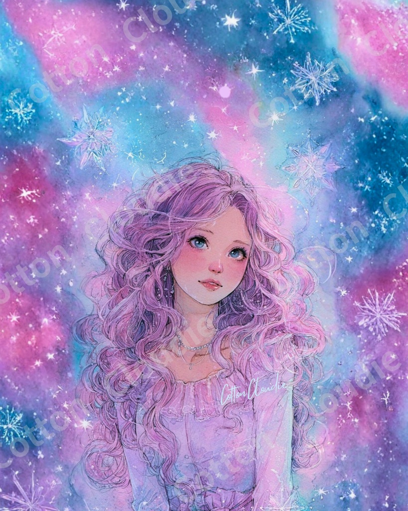 スマホ壁紙|待ち受け|デジタルポスター|スノードロップ・ファンタジア【Cotton Cloudie】