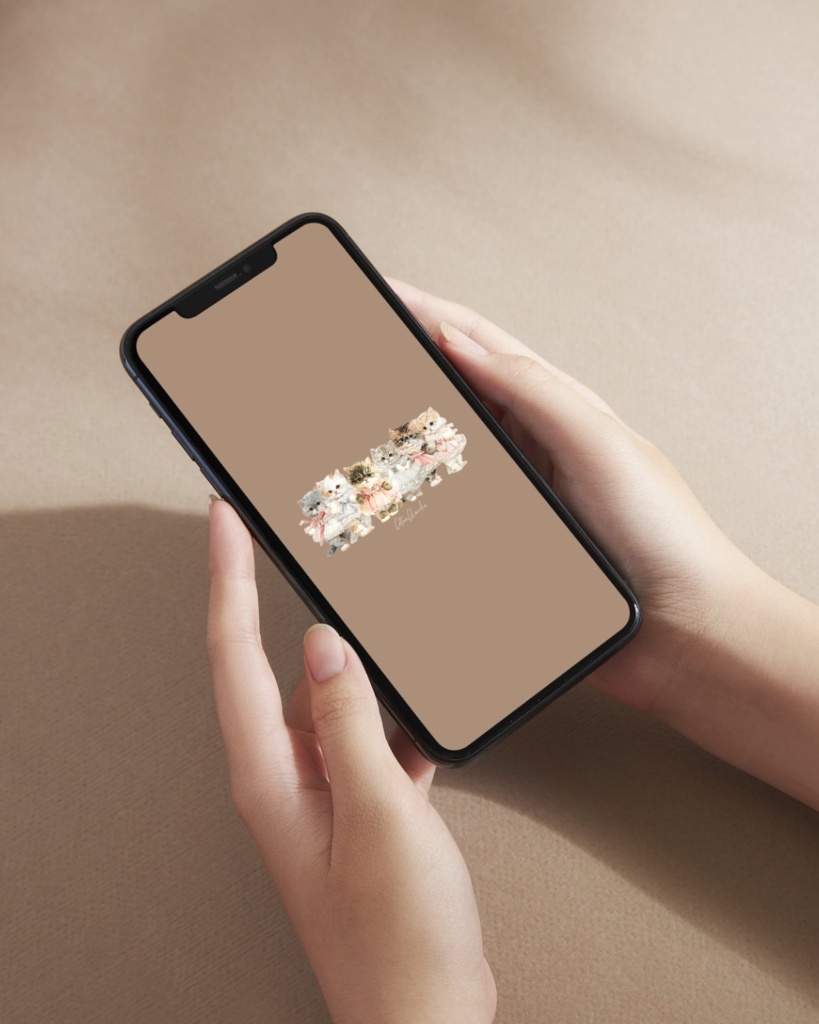 スマホ壁紙|待ち受け|Kitten Dress Up【Cotton Cloudie】