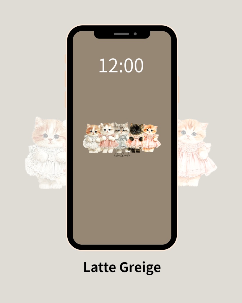 スマホ壁紙|待ち受け|Kitten Dress Up【Cotton Cloudie】