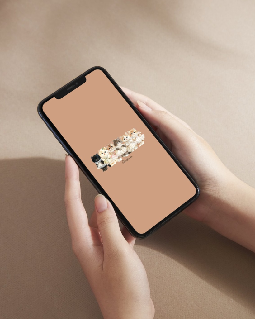 スマホ壁紙|待ち受け|Kitten Dress Up【Cotton Cloudie】