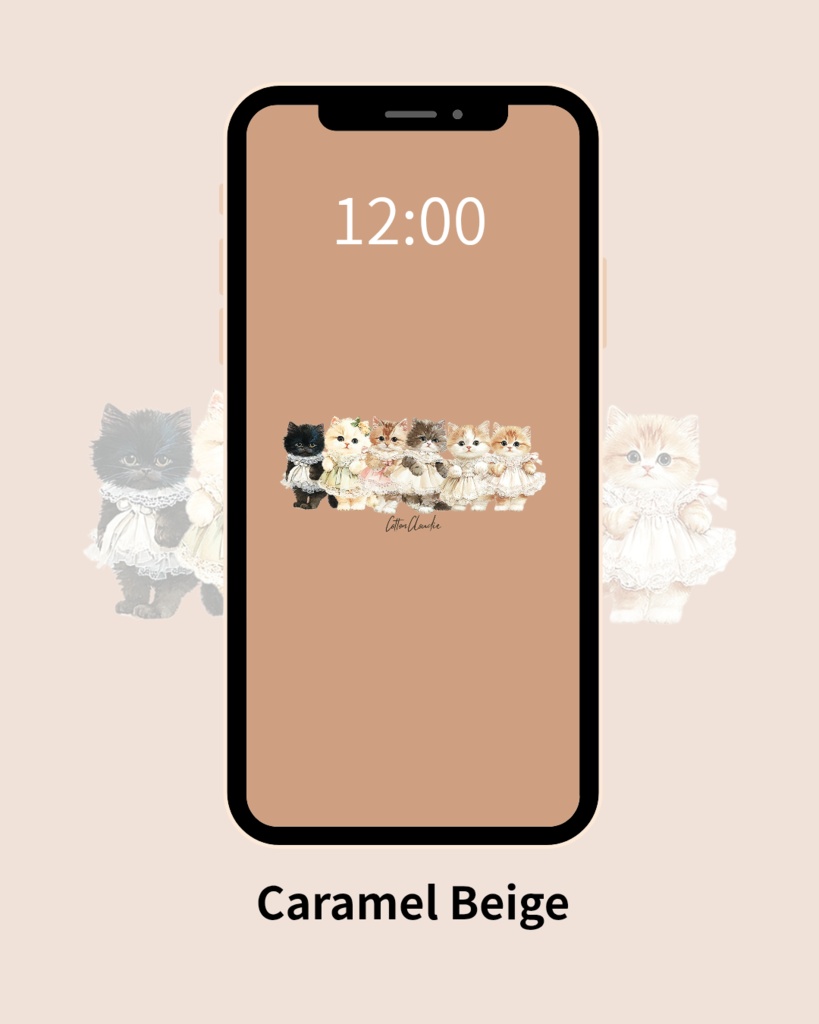 スマホ壁紙|待ち受け|Kitten Dress Up【Cotton Cloudie】