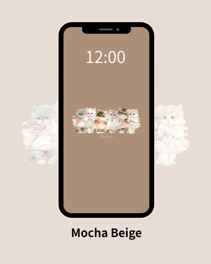 スマホ壁紙|待ち受け|Kitten Dress Up【Cotton Cloudie】