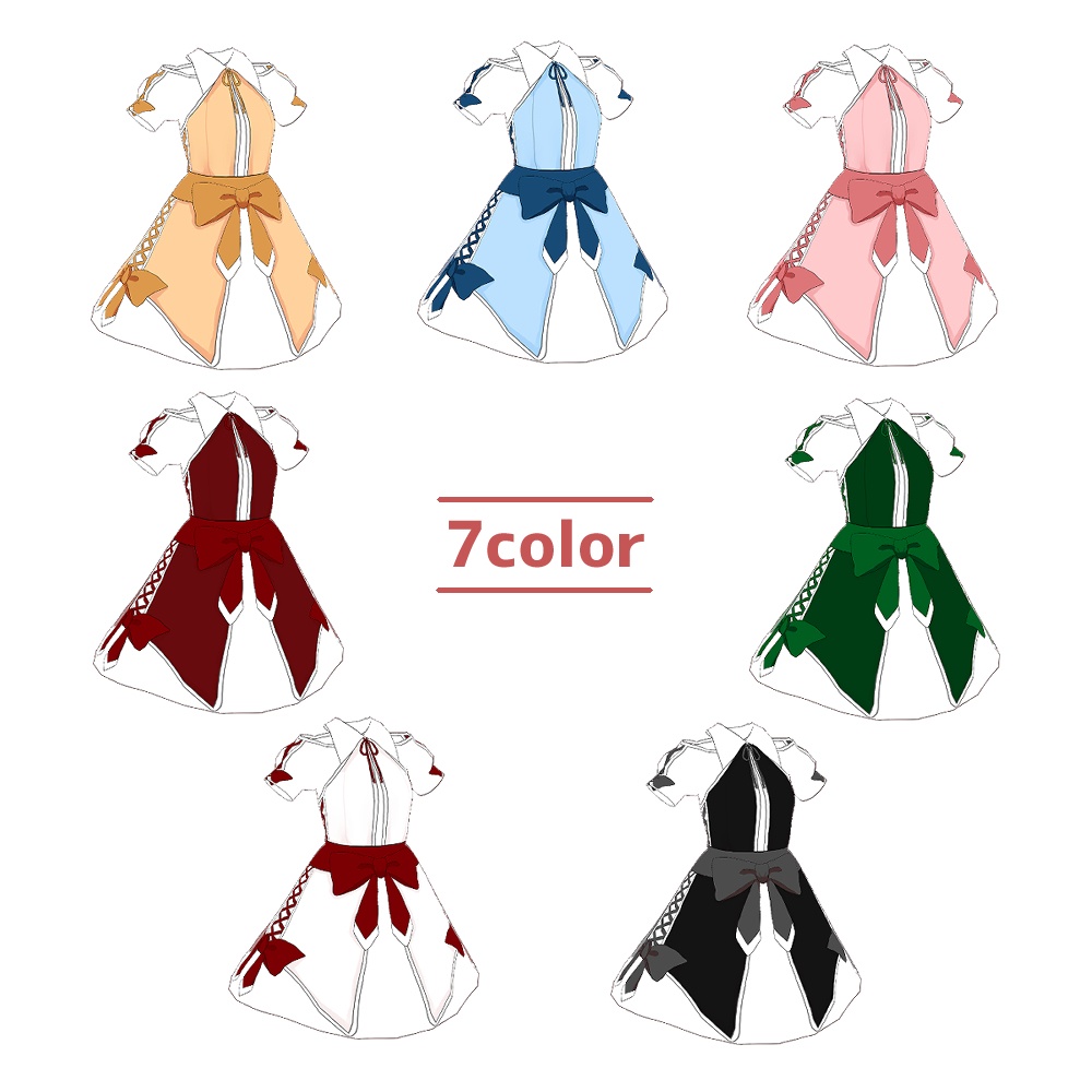 【無料あり】リボンワンピース【7color】