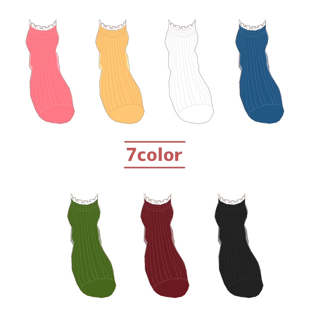 【7color】フリル靴下