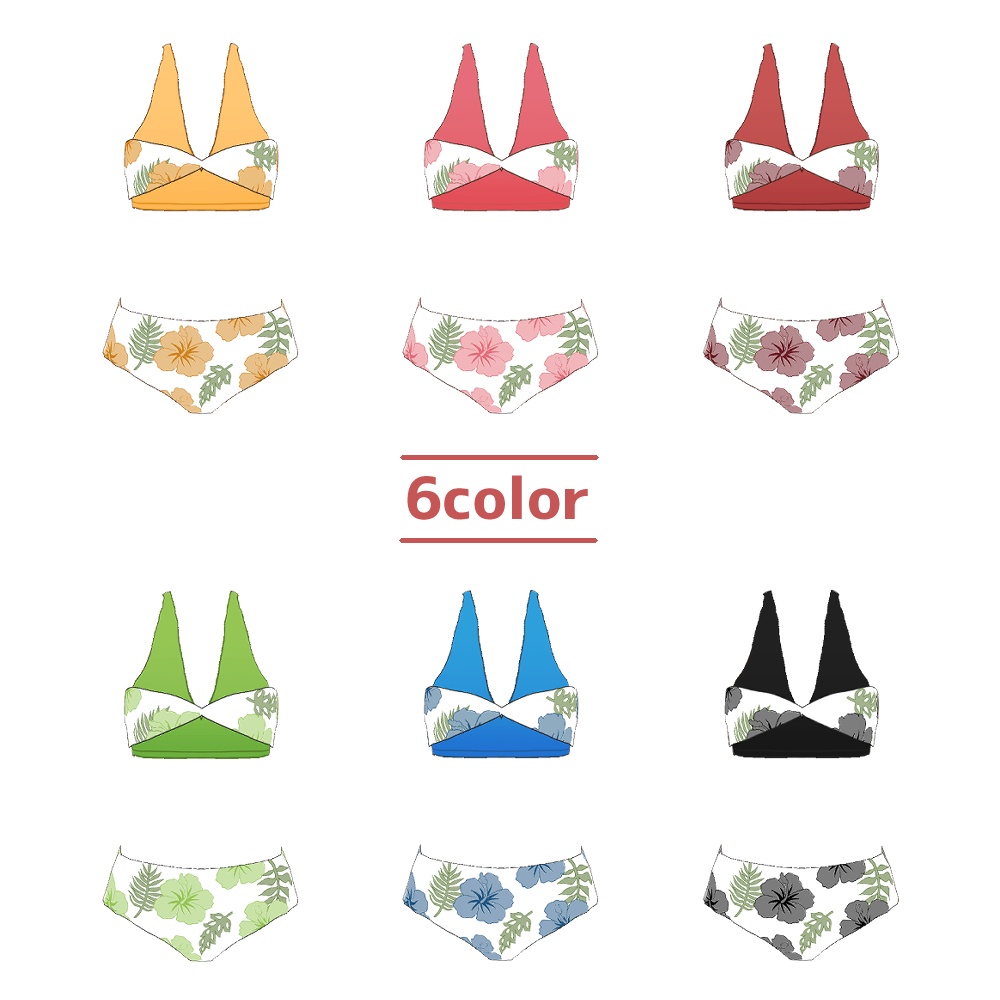 【無料あり】花柄水着【6color】