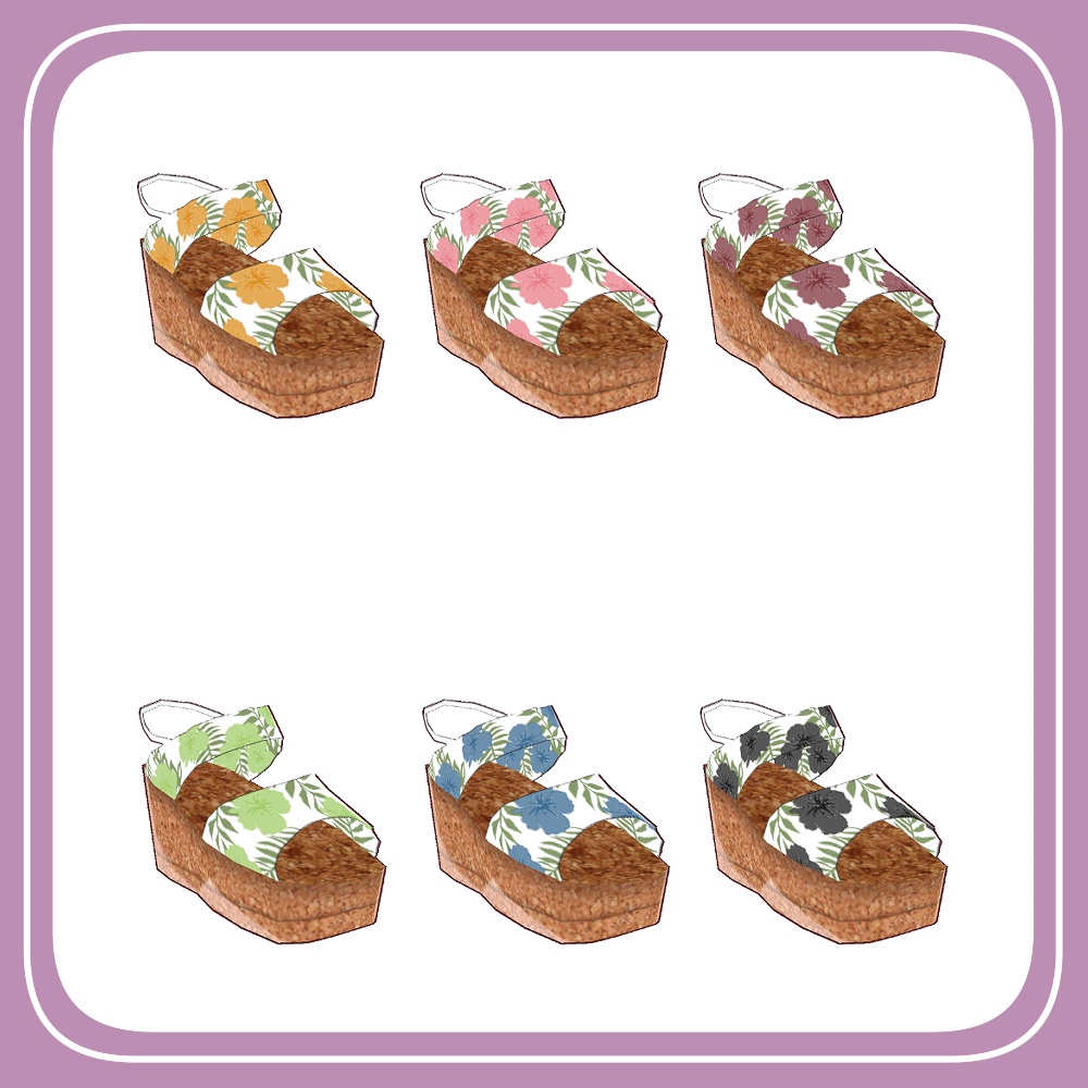 【無料あり】花柄サンダル【6color】
