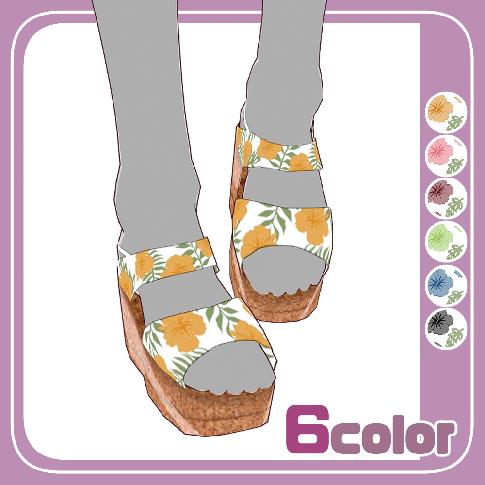 【無料あり】花柄サンダル【6color】