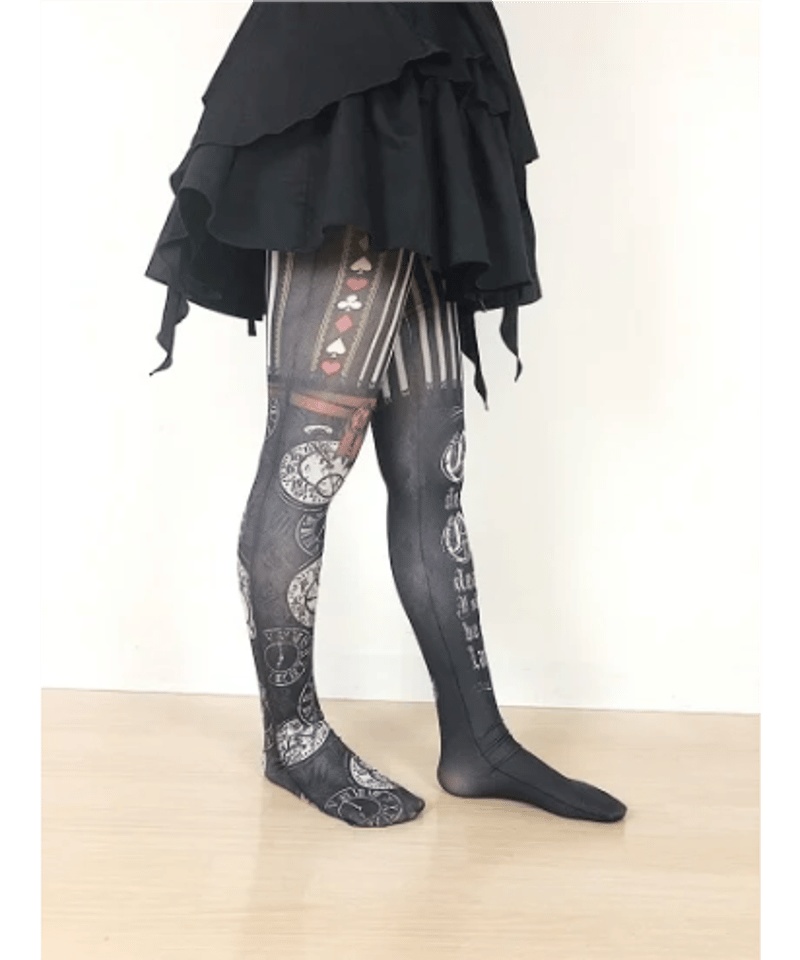 時計兎のタイツ/プラスサイズあり