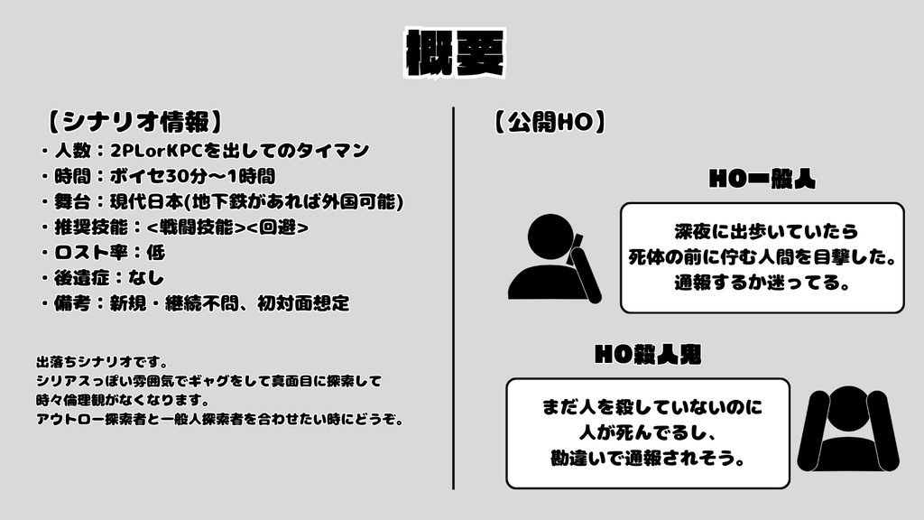 【無料版/お布施版】「俺は殺してない!」と殺人鬼が言ってる【クトゥルフ神話TRPG】SPLL:E189795