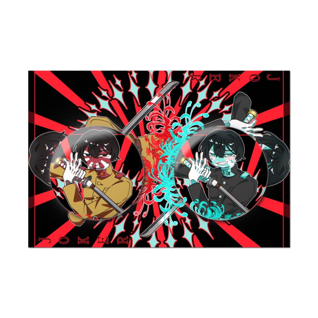 カンヒュ トランプ風 缶バッジセット