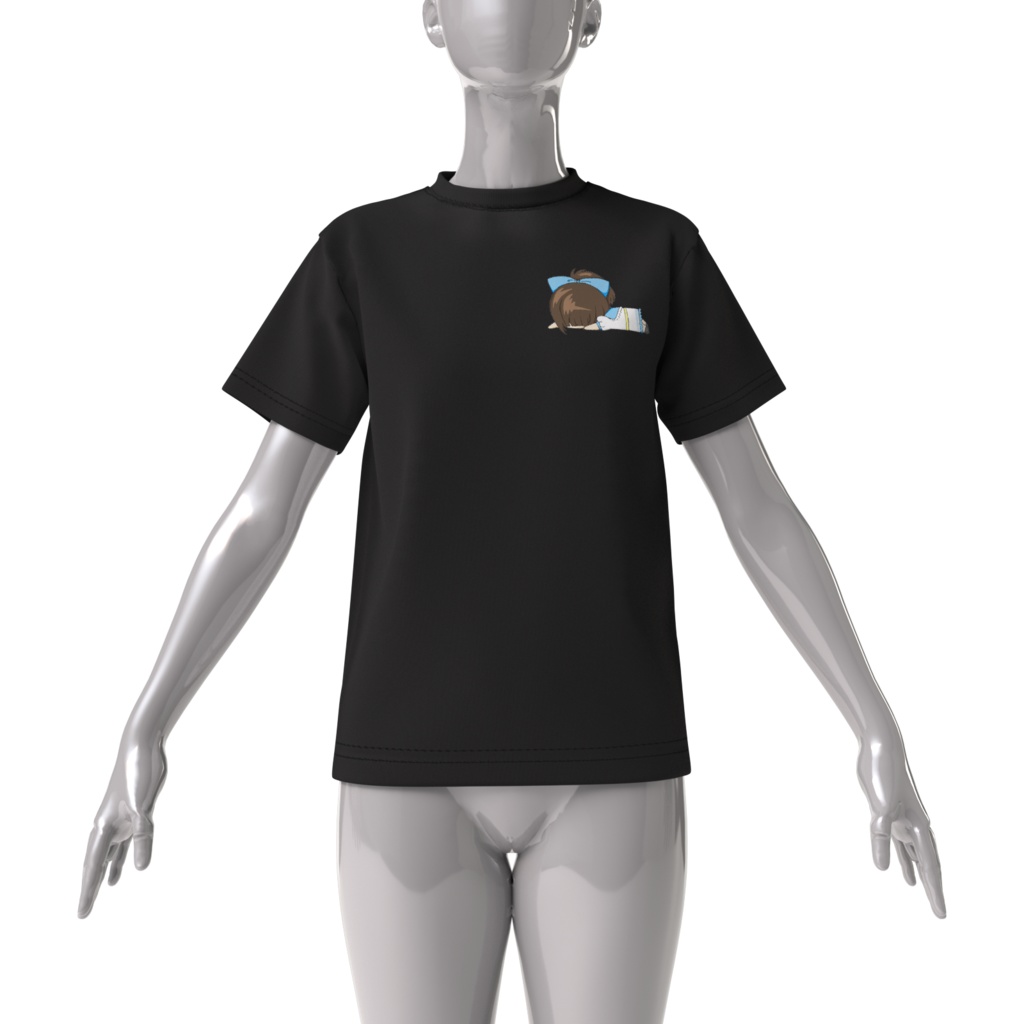 寝てました。_Tシャツ黒