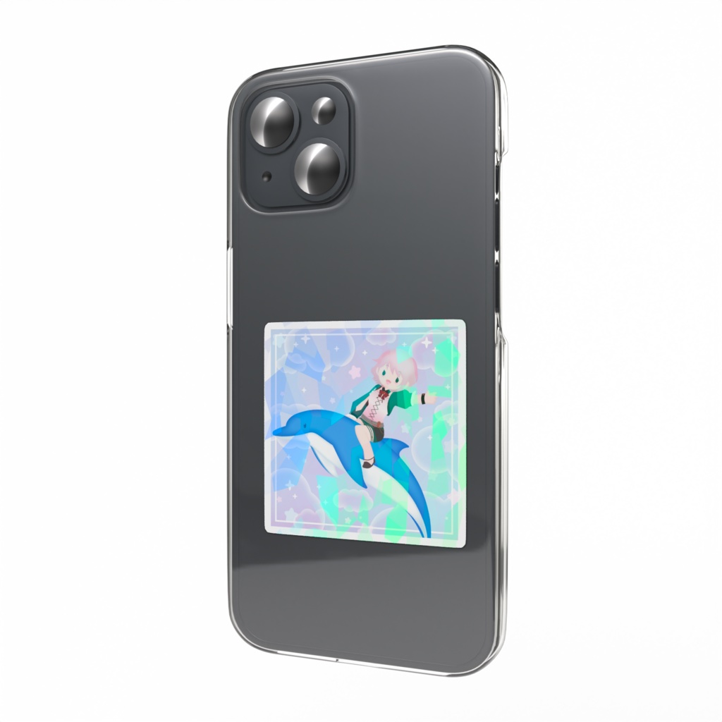 【あんそにぃ活動4周年記念グッズ】キラキラふぁんしーそにホロステッカー:いるかver.