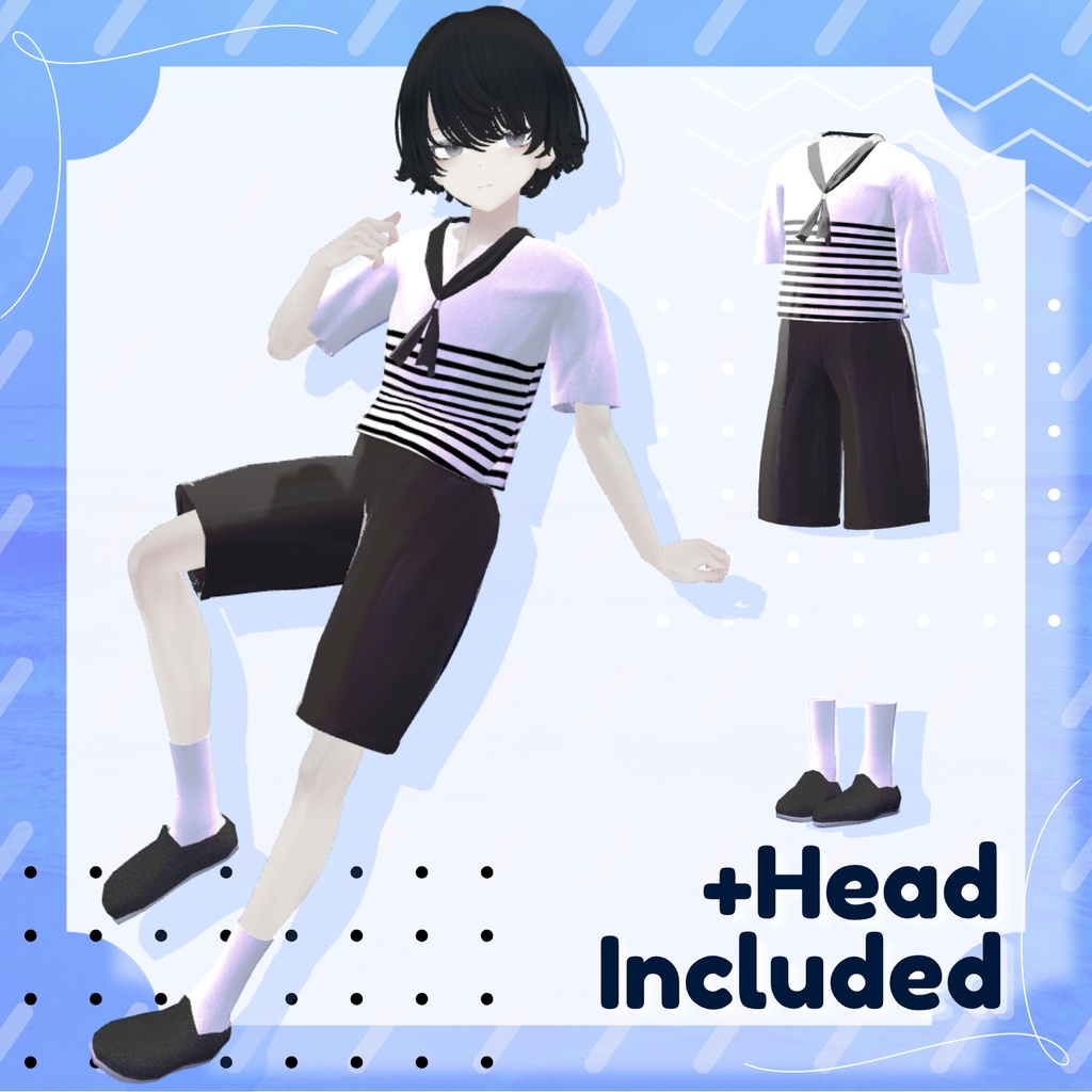 【NeoBody/+Head対応】Harbor Stripe-ハーバーストライプ-【VRChat想定】