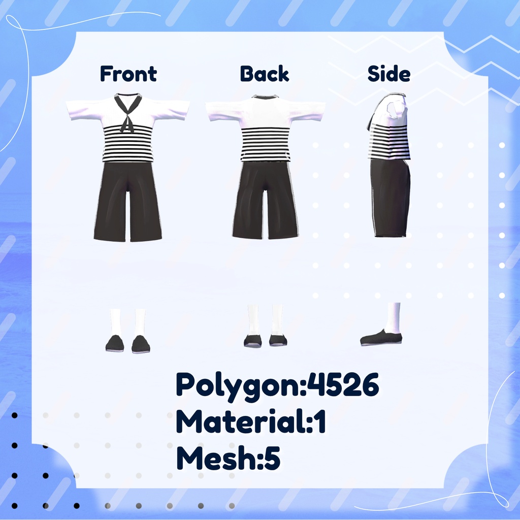 【NeoBody/+Head対応】Harbor Stripe-ハーバーストライプ-【VRChat想定】