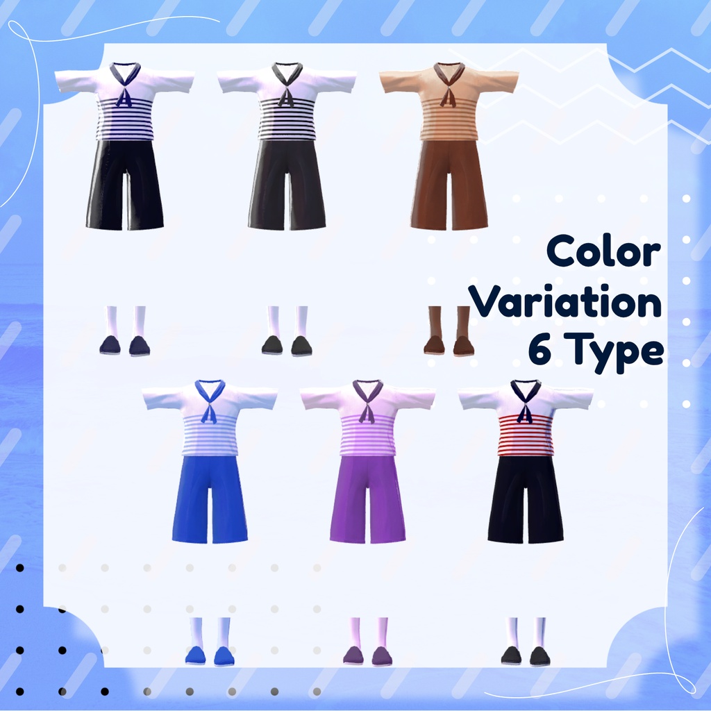 【NeoBody/+Head対応】Harbor Stripe-ハーバーストライプ-【VRChat想定】