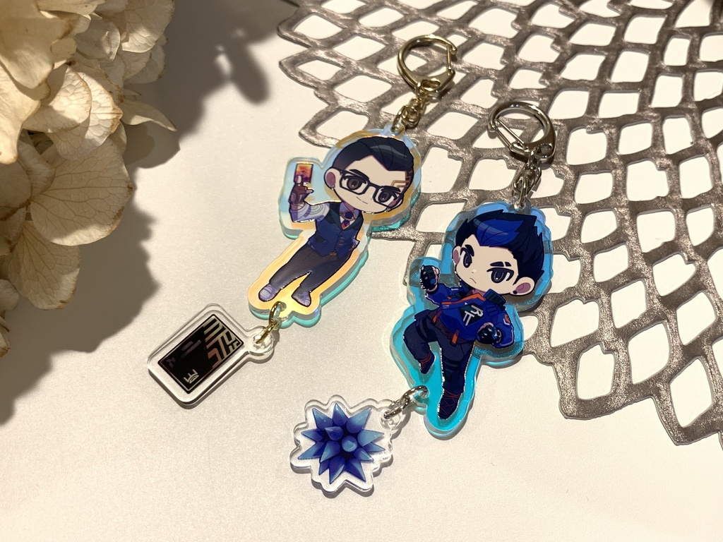 チェンバー/ヨル オーロラ+透明連結アクリルキーホルダー