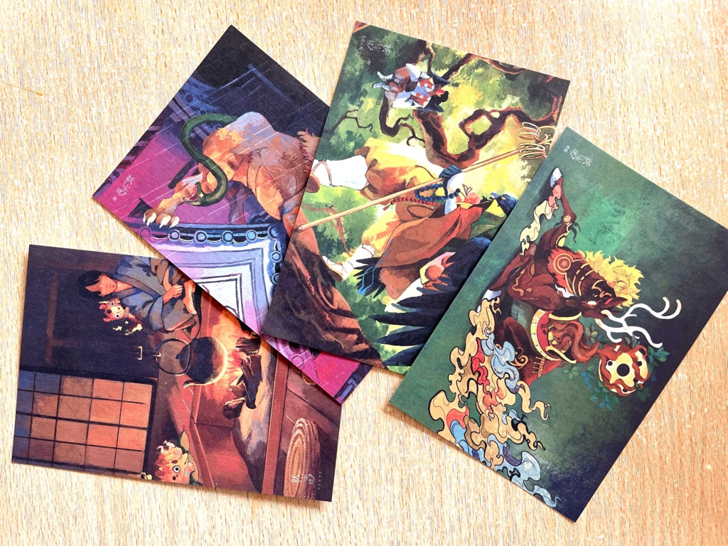 怪しいモノ達 和紙ポストカード4枚セット