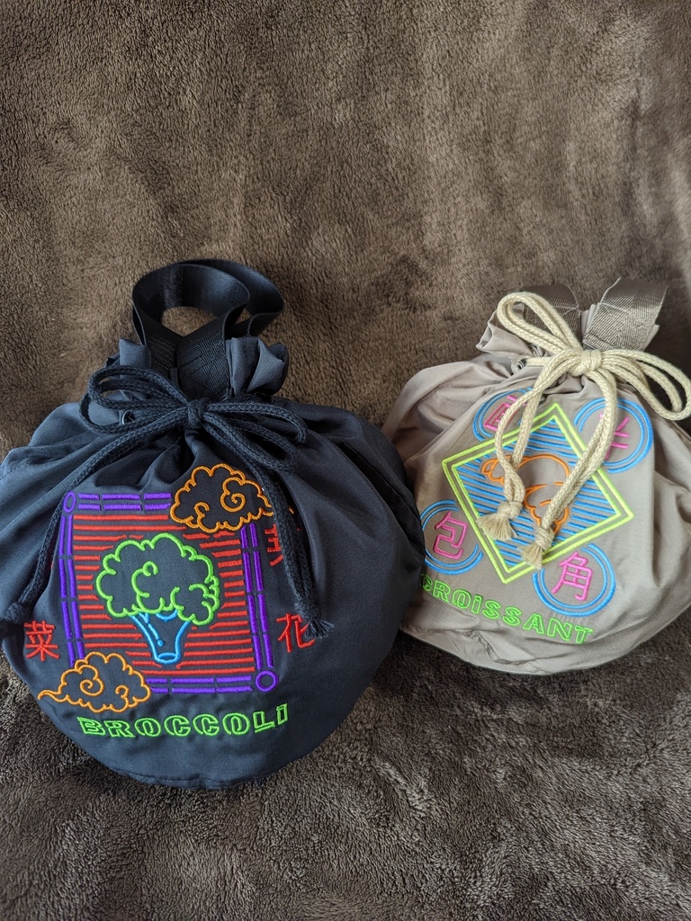 概念巾着バック刺繍