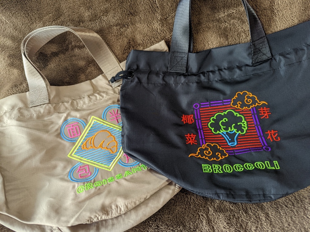 概念巾着バック刺繍