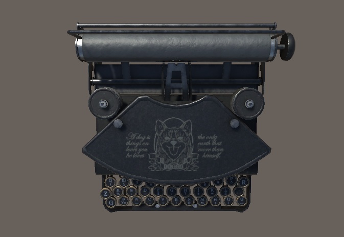 【3Dモデル】犬印のアンティークタイプライター【支援版】